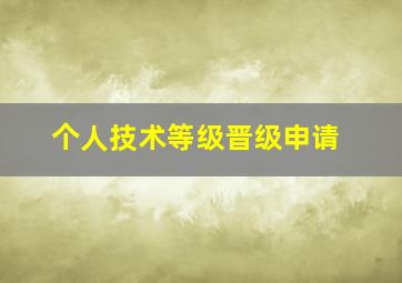 个人技术等级晋级申请