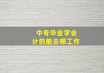 中专毕业学会计的能去哪工作