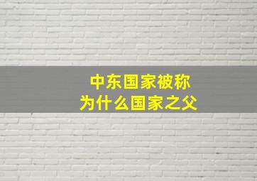 中东国家被称为什么国家之父