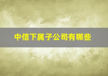 中信下属子公司有哪些