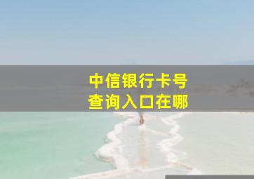 中信银行卡号查询入口在哪