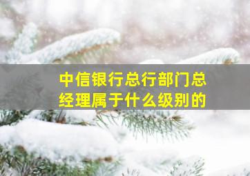 中信银行总行部门总经理属于什么级别的