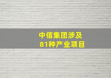 中信集团涉及81种产业项目