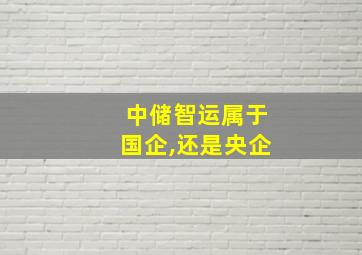 中储智运属于国企,还是央企