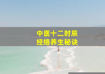 中医十二时辰经络养生秘诀