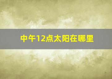 中午12点太阳在哪里