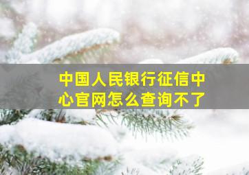 中国人民银行征信中心官网怎么查询不了