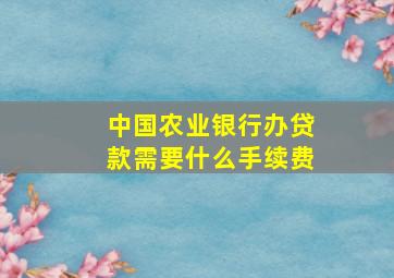 中国农业银行办贷款需要什么手续费