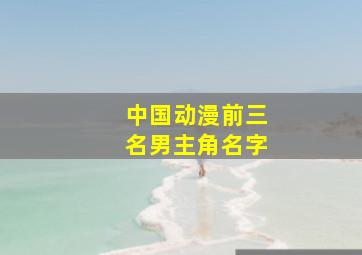 中国动漫前三名男主角名字