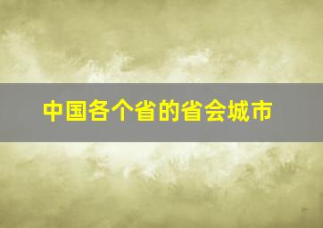 中国各个省的省会城市