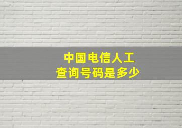 中国电信人工查询号码是多少