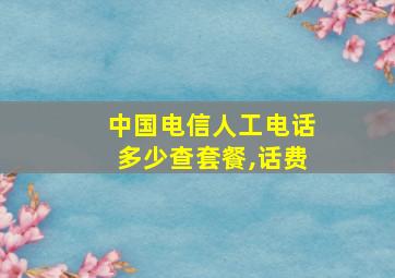 中国电信人工电话多少查套餐,话费