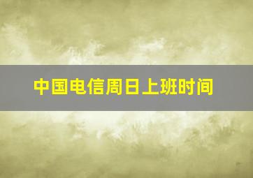 中国电信周日上班时间