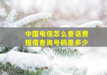 中国电信怎么查话费短信查询号码是多少