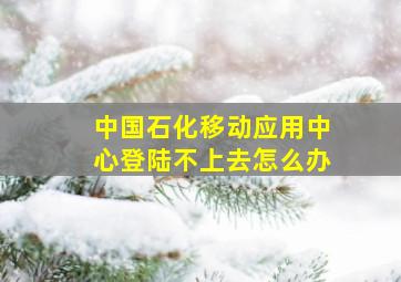 中国石化移动应用中心登陆不上去怎么办