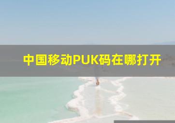 中国移动PUK码在哪打开