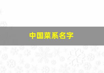 中国菜系名字