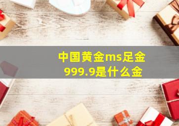 中国黄金ms足金999.9是什么金