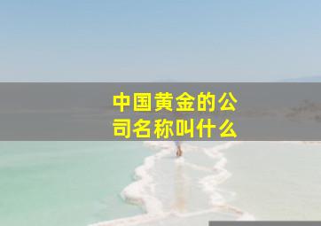 中国黄金的公司名称叫什么