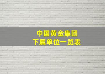 中国黄金集团下属单位一览表