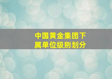 中国黄金集团下属单位级别划分