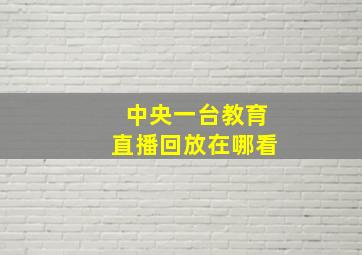 中央一台教育直播回放在哪看