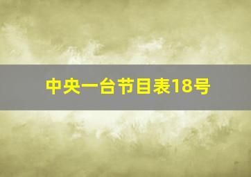 中央一台节目表18号