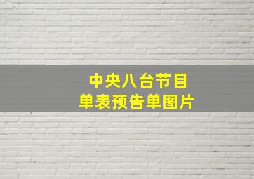 中央八台节目单表预告单图片