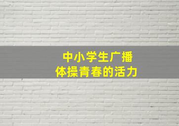 中小学生广播体操青春的活力