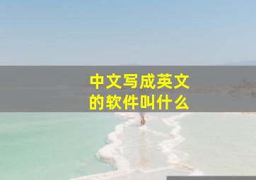 中文写成英文的软件叫什么