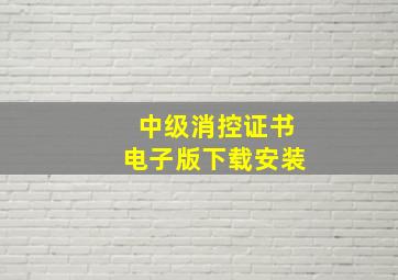 中级消控证书电子版下载安装