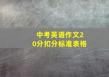 中考英语作文20分扣分标准表格