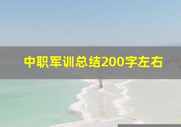 中职军训总结200字左右