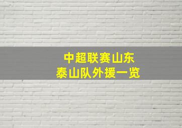 中超联赛山东泰山队外援一览