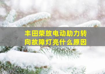 丰田荣放电动助力转向故障灯亮什么原因