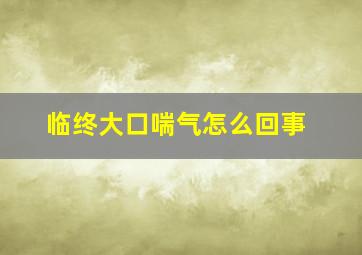 临终大口喘气怎么回事