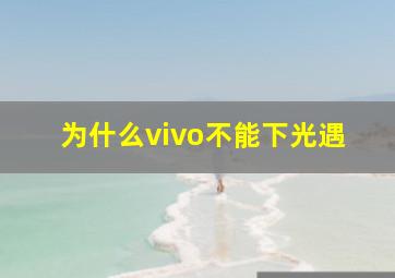 为什么vivo不能下光遇