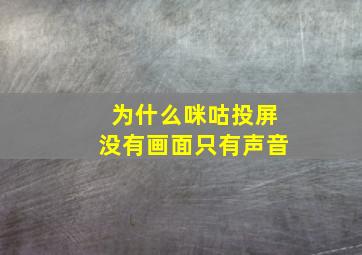 为什么咪咕投屏没有画面只有声音