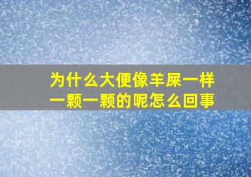 为什么大便像羊屎一样一颗一颗的呢怎么回事