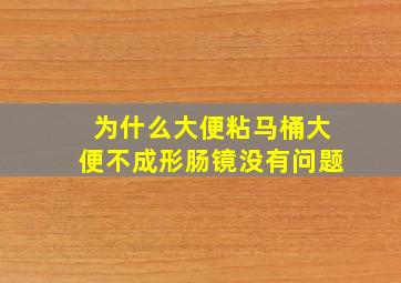 为什么大便粘马桶大便不成形肠镜没有问题