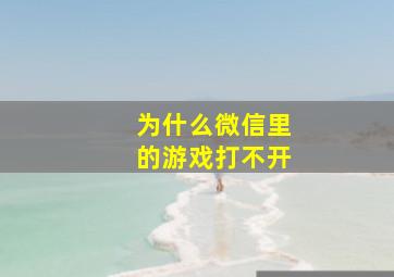 为什么微信里的游戏打不开