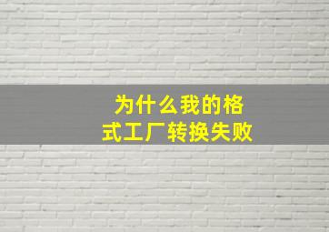 为什么我的格式工厂转换失败