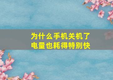 为什么手机关机了电量也耗得特别快