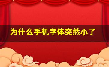 为什么手机字体突然小了