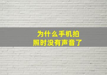 为什么手机拍照时没有声音了