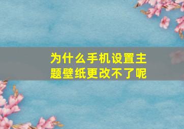 为什么手机设置主题壁纸更改不了呢