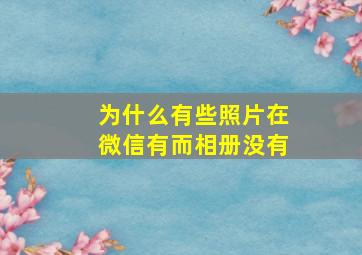 为什么有些照片在微信有而相册没有