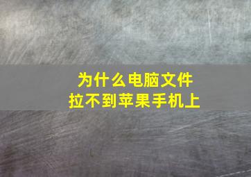 为什么电脑文件拉不到苹果手机上