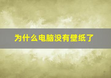 为什么电脑没有壁纸了