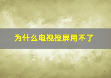 为什么电视投屏用不了